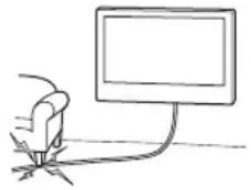 SONY SU-WL905 - Evite que el cable de alimentación de ca o el cable de conexión queden atrapados. - 1