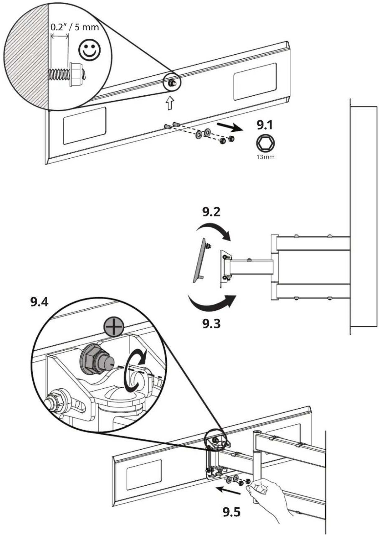 Kanto R600 - 9a. Hang and Secure TV Attachez et sécurisez le téléviseur Cuelgue y asegure el televisor - 2