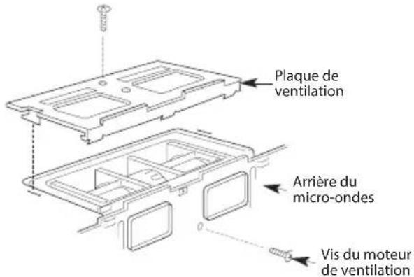 Plaque de ventilation Arrière du micro-ondes Vis du moteur de ventilation