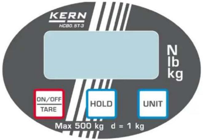 Kern HCB 0.5T-3 - Anzeigen- und Tastaturübersicht - 1