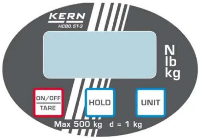 Kern HCB 1T-3 - Vue d'ensemble des indicateurs et du clavier - 1
