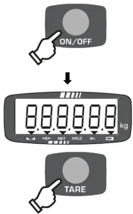 ON/OFF ↓ 8 8 8 8 8 8 kg →0← NET HOLD M+ TARE