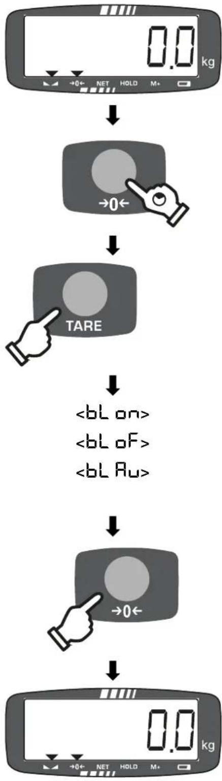 Kern HFD 10T-3 - Activation/désactivation du rétroéclairage - 1