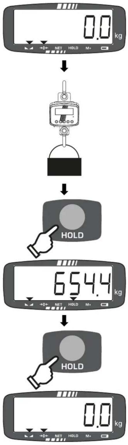 Kern HFD 1T-4 - Fonction Hold (uniquement pour les appareils non étalonnables) - 1