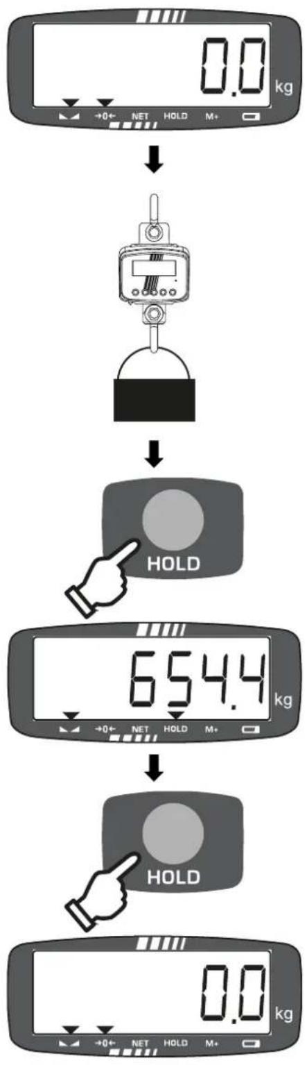 Kern HFD 1T-4 - Hold Funktion (nur nicht-eichfähige Geräte) - 1