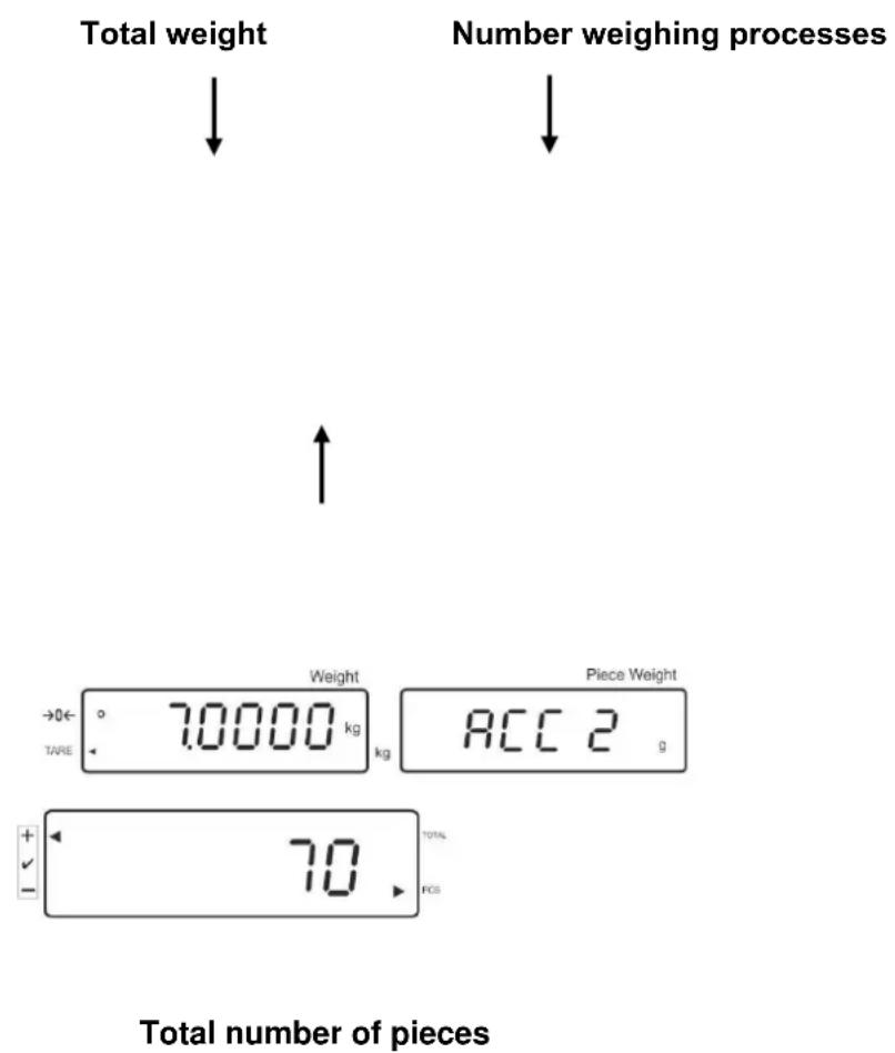 Kern IFS 10K-3LM - Display and output sum „Total“: - 1