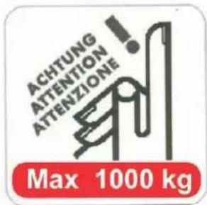 ACHTUNG ATTENTION ATTENZIONE Max 1000 kg
