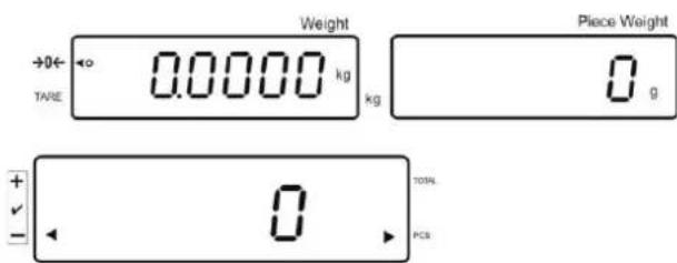 Weight TARE 0.0000 kg Piece Weight 0 g + 0 TOSH. - PCS
