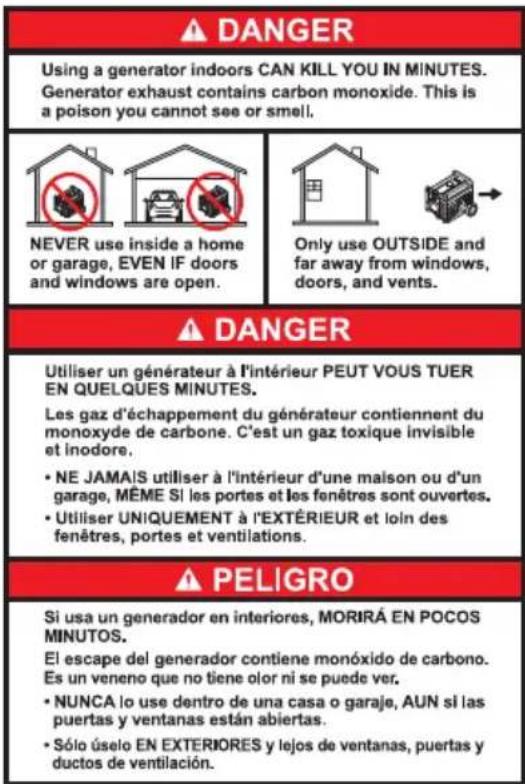 Generac G0077211 - Remplacement des étiquettes de danger - 2