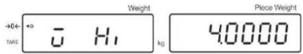 Weight TARE 0 H₁ kg Piece Weight 4.0000