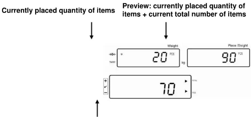 Kern IFS 60K0.5D - Adding-up during item display: - 1