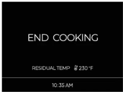 END COOKING RESIDUAL TEMP & 230 °F 10:35 AM