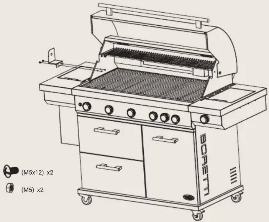 BORETTI Imperatore Nero 5B - Step 8 – Mounting the rotisserie bracket - 1
