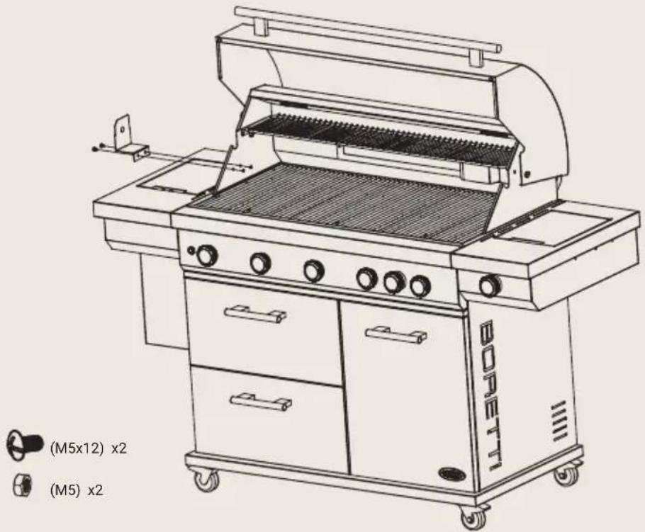 BORETTI Imperatore Nero 5B - Steg 8 – Montering av grillspettsfästet - 1