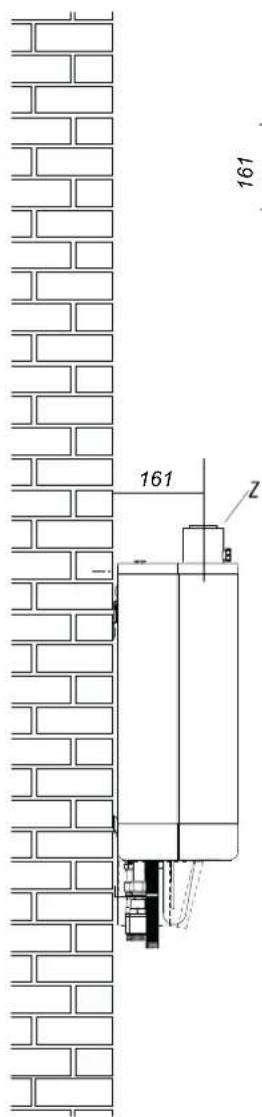 DAIKIN EHOBG18ABV1 - Wymiary instalacji - 1