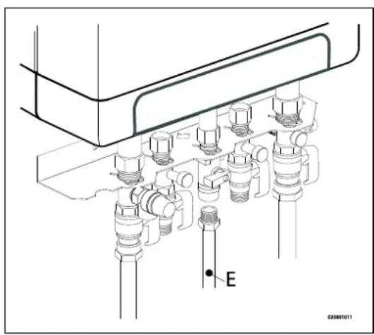 DAIKIN EHOB42ABV1H - Raccordement du gaz - 1