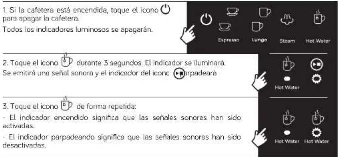 UFESA Supreme Barista - Activación / desactivación de las señales sonoras - 1