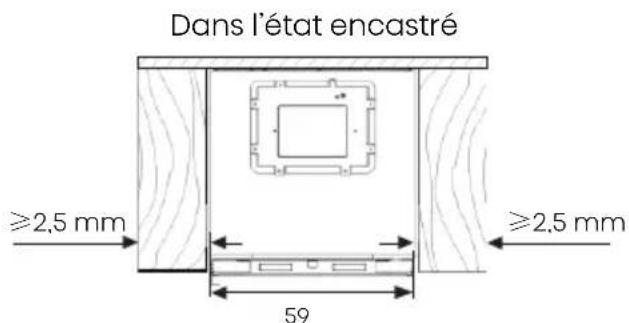 Dans l'état encastré ≥2,5 mm ≥2,5 mm 59