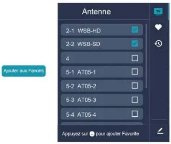 HISENSE 75A7N - Ajouter une chaîne à la liste de favoris - 1