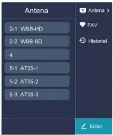 HISENSE 75A7N - Editar lista de canales - 1