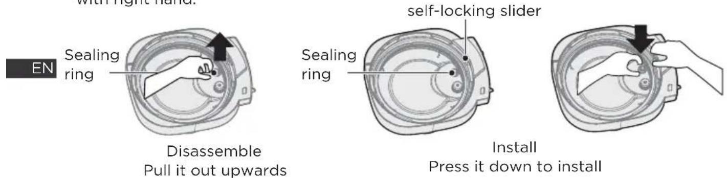 MIDEA MPC6018AASS - Disassemble and install the sealing ring - 1