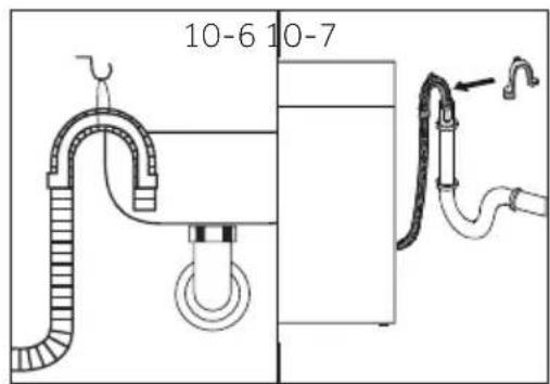 HAIER HWD120-B1558U-S - Tuyau de vidange au raccordement d'évacuation des eaux usées - 1