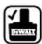 DEWALT DW076 - Şarj adaptörü ve akü üzerindeki etiketler - 7