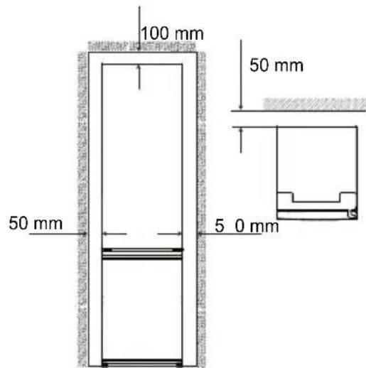 HAIER HDPW5620BNPK - Recomendaciones de espacio Seccion cruzada de ventilacion - 2