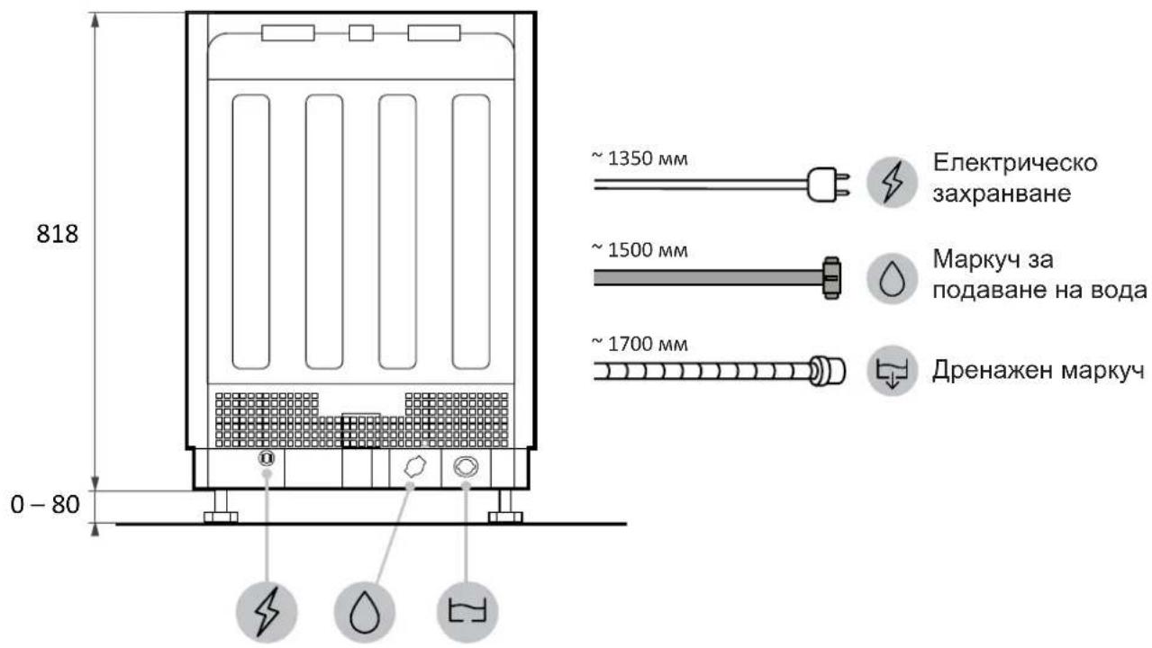 HAIER XI 6B0M4PDB - Размери на съдомиялната машина - 3