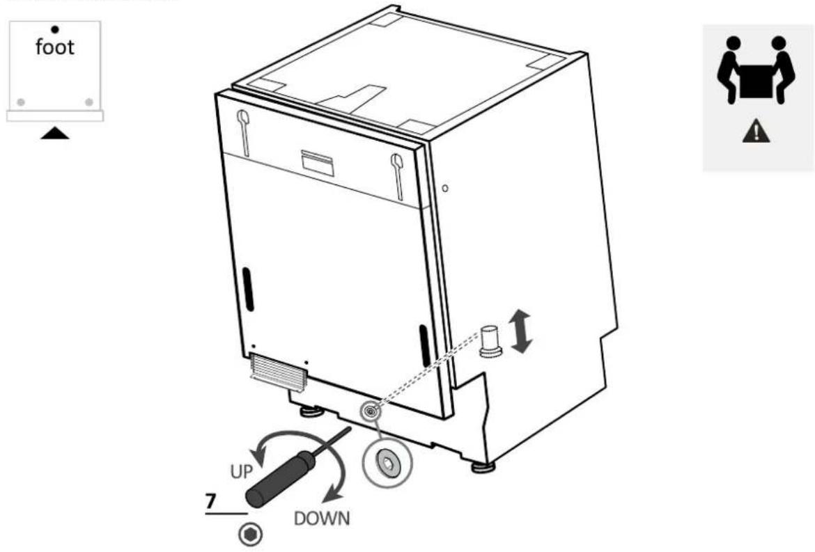 HAIER XI 6B0M4PDB - Rear foot adjustment - 1