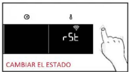 Diagram showing a hand interacting with a touchscreen device, displaying icons for Wi-Fi, battery, and control signals.