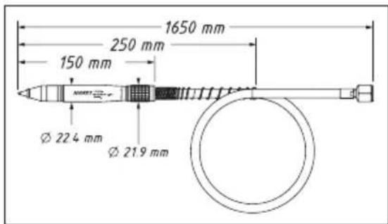 1650 mm 250 mm 150 mm Ø 22.4 mm Ø 21.9 mm