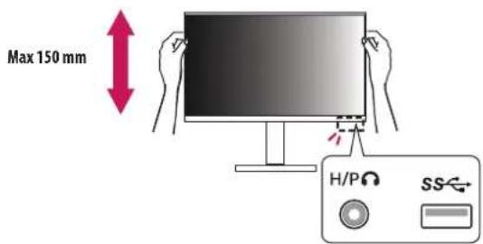 LG 27BA560 - Adjusting the Stand Height - 1