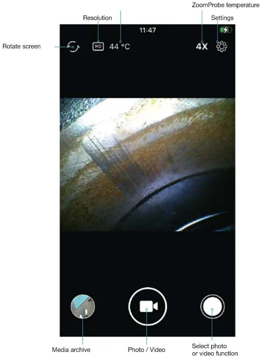 Hazet 4812-24/4AF - HAZET Borescope app - interface - 1