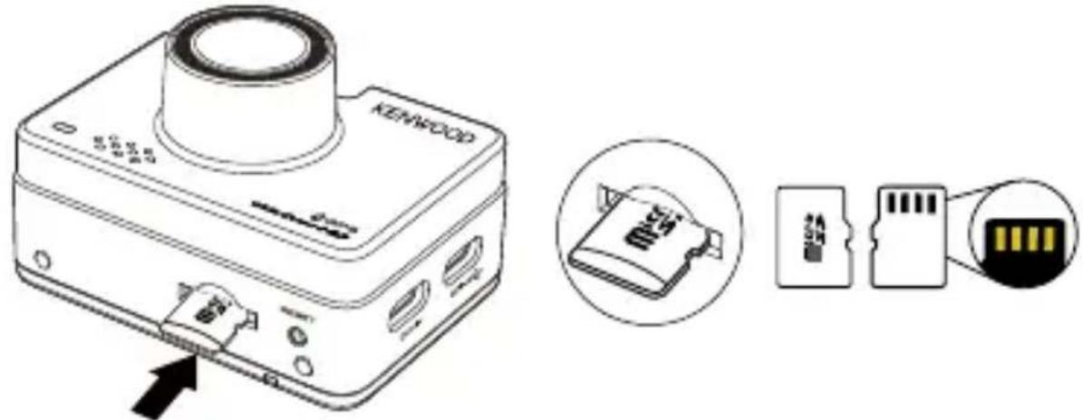 KENWOOD DRV-A510W - Insérez votre carte microSD dans l'appareil - 1