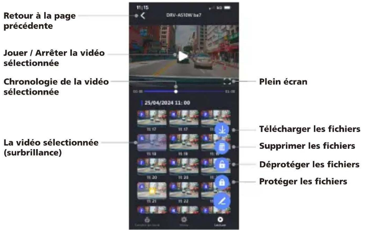 KENWOOD DRV-A510W - LECTURE (PROTÉGER / DÉPROTÉGER / SUPPRIMER) ou TÉLÉCHARGER les vidéos du - 3