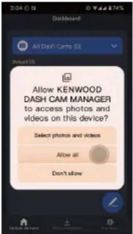 KENWOOD DRV-A510W - OUVRIR L'APPLICATION KENWOOD DASH CAM MANAGER SUR VOTRE APPAREIL MOBILE - 1