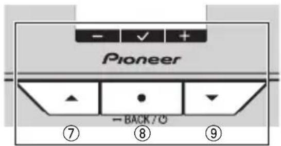 PIONEER VREC-DZ600 - Pendant l'affichage du volume ou de la sensibilité dans l'écran MENU - 1