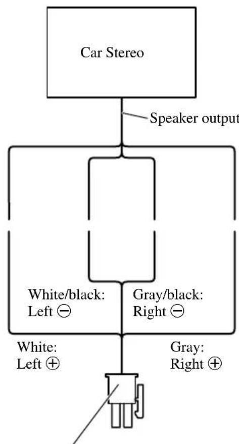 PIONEER GM-X352 - Connections when using the speaker input - 1