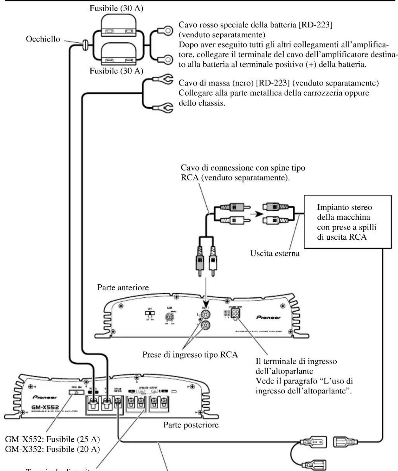 PIONEER GM-X352 - Schema di collegamento - 1