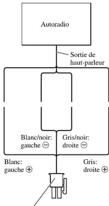 PIONEER GM-X352 - ■Connexion lors de l'utilisation de l'entrée du haut-parleur - 1
