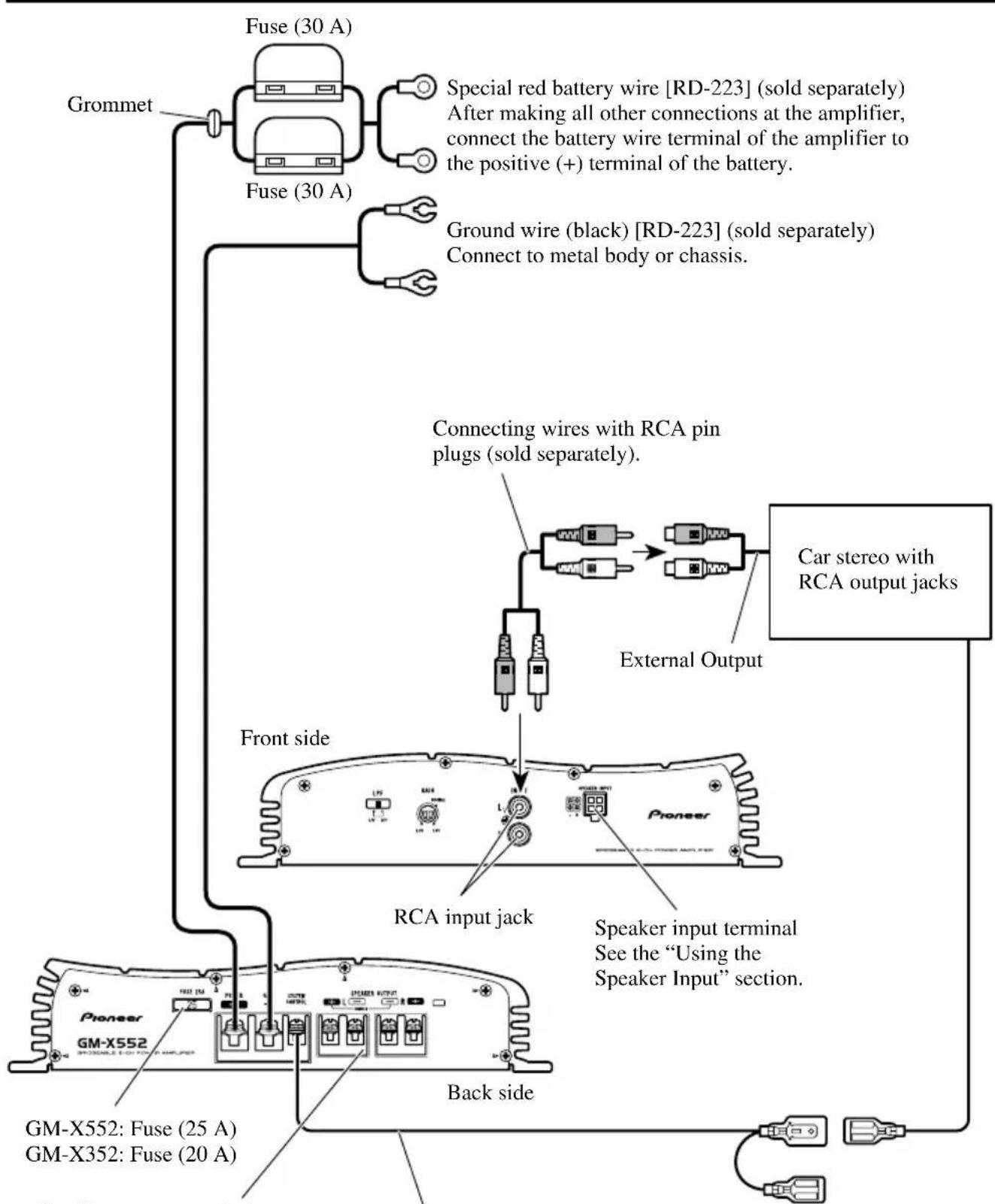 PIONEER GM-X352 - Connection Diagram - 1