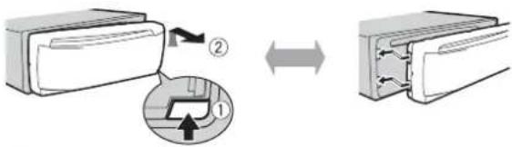 PIONEER DEH-S010UB - Detaching the front panel - 1