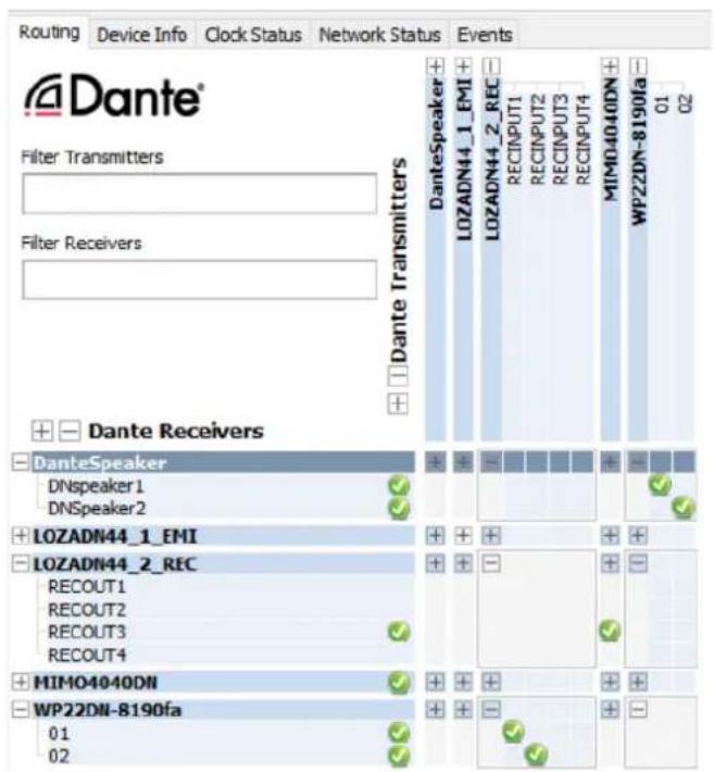 Ecler WP22DN - Configuration réseau et routage DANTE™/AES67 du WP22DN - 4