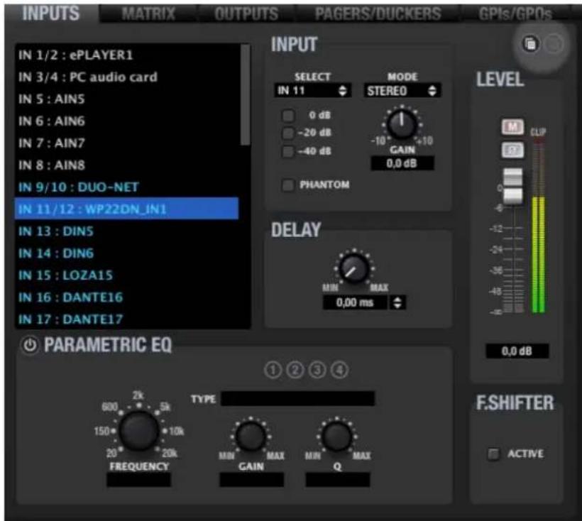 Ecler WP22DN - Commandes de la face avant du WP22DN - 5