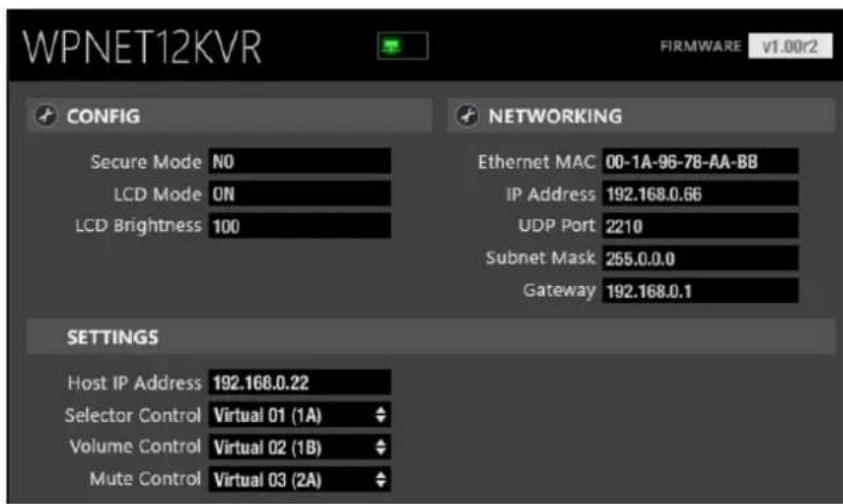 Ecler WPNET8K - Configuration d'un WPNET4KVR/WPNET12KVR - 2