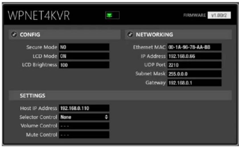 Ecler WPNET8K - Configuration d'un WPNET4KVR/WPNET12KVR - 1