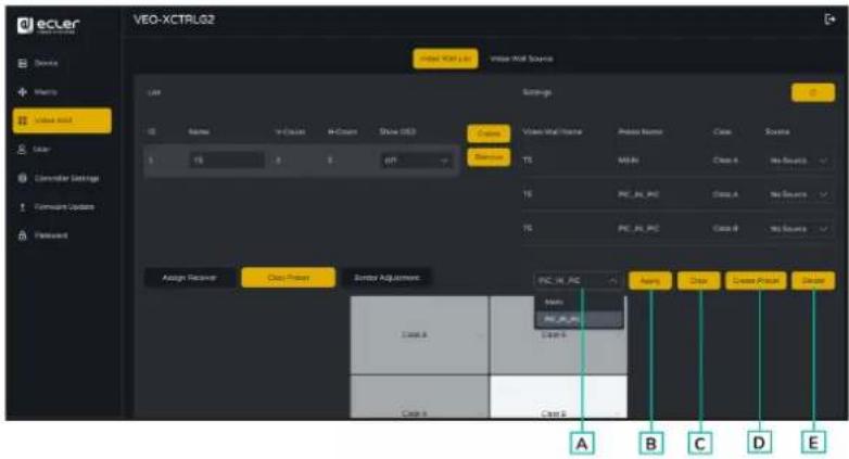 Ecler VEO-XCTRLG2 - Videowall List (Liste des murs d'images) - 8