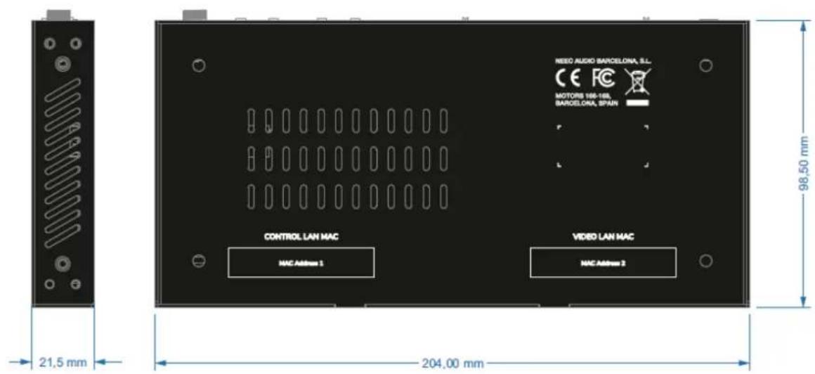 Ecler VEO-XCTRLG2 - Schéma avec cotes - 1