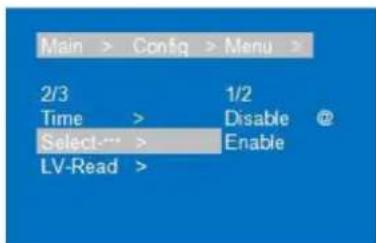 Main > Config > Menu > 2/3 Time > 1/2 Select--- > Disable LV-Read > Enable